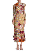 Shannon Floral Applique Midi-Dress