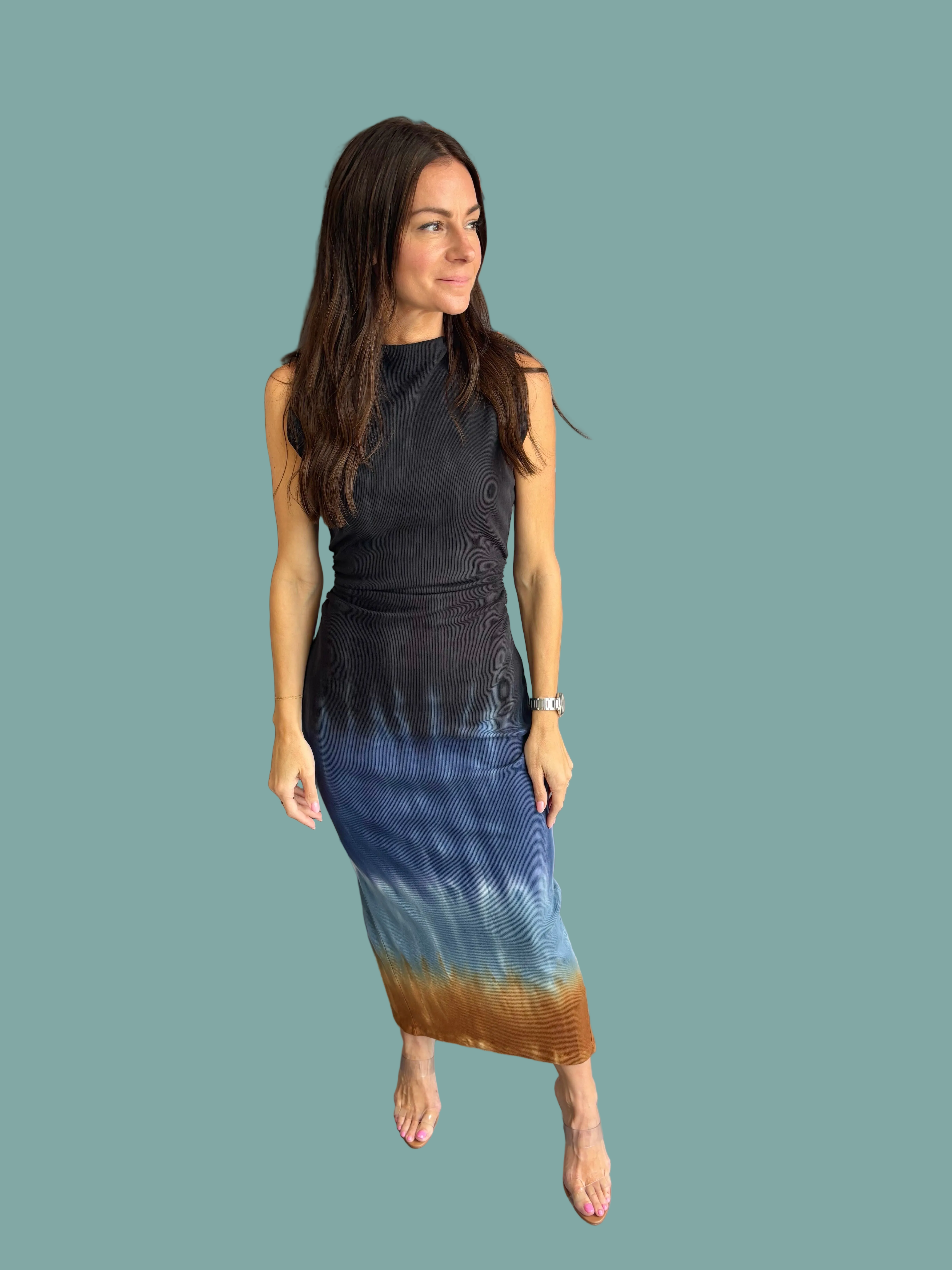 young fabulous and broke dress Hana Black a subtle scoop neckline Young Fabulous & Broke Peyton