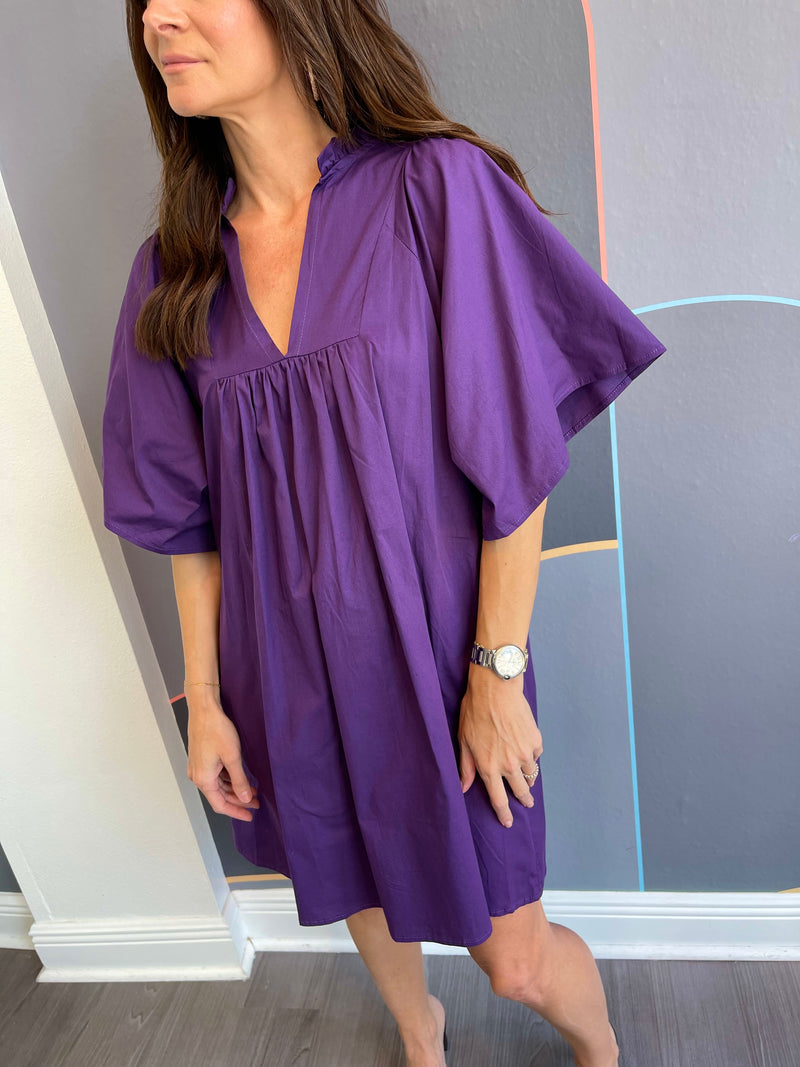 Nicola Babydoll Dress - Purple