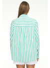 Sloane Oversized Button Down Shirt - Clover Stripe