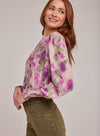 Smocked Sleeve Blouse - Floral Camo Print