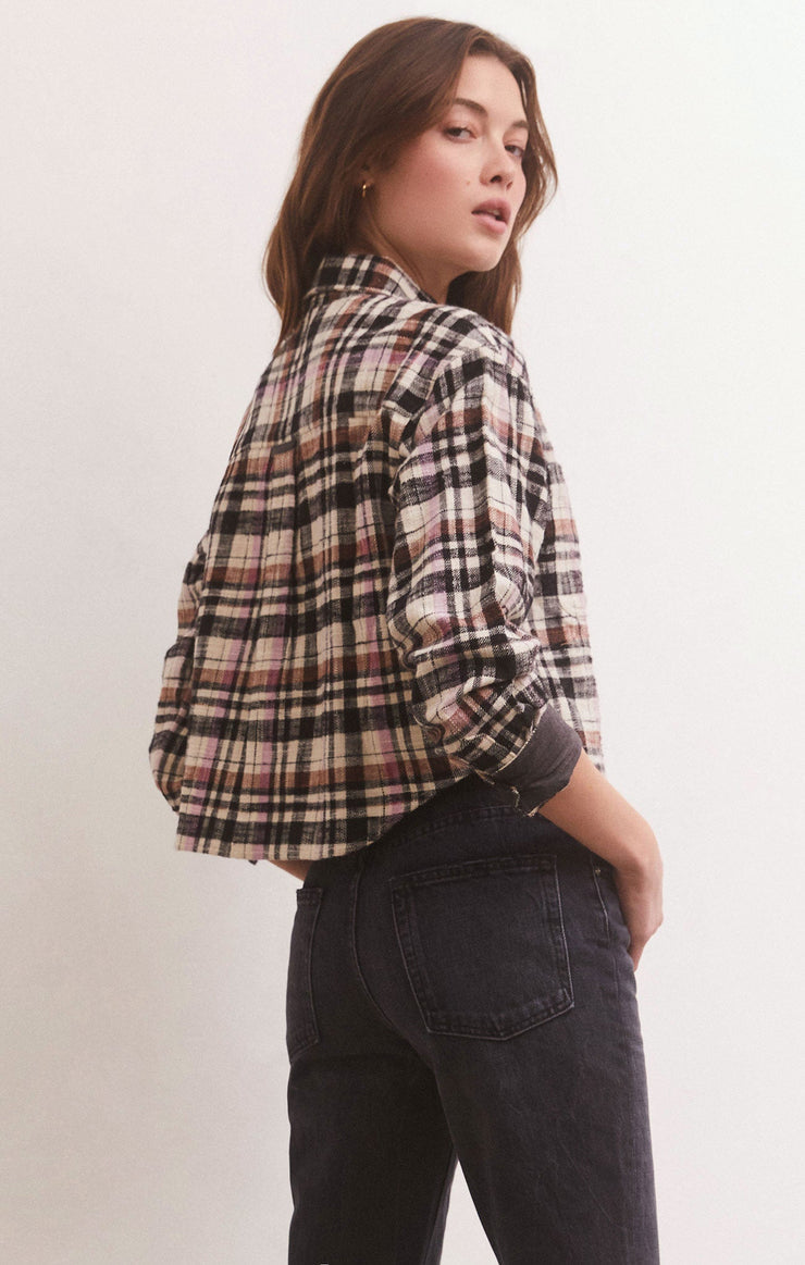 Ethan Cropped Plaid Top