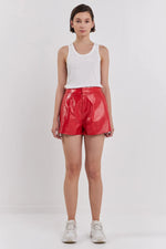 Red Hot Leather Shorts