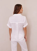 Cuffed Linen Short Sleeve Shirt
