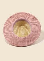 Two Tone Straw Knit Hat