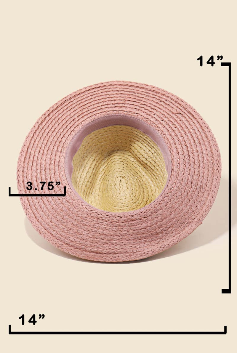 Two Tone Straw Knit Hat