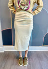 Shirred Split Skirt