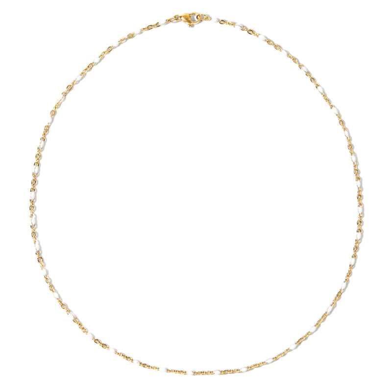 Marlow White Dainty Resin Beaded Necklace